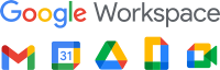 Googlen Workspace logo, tarjoamme googlen sähköpostipalveluja asiakkaillemme